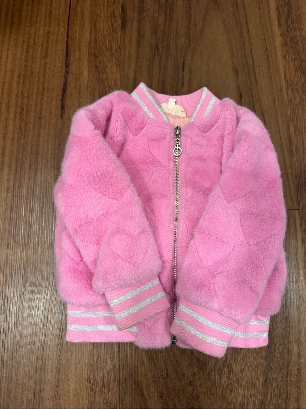 Truly Me Pink Fuzzy Zip-Front Sweater Jacket